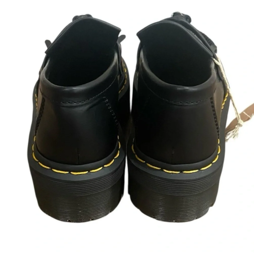 Dr. Martens air wair Black Platform Loafers Adrian quad slip ons Sz 7 New